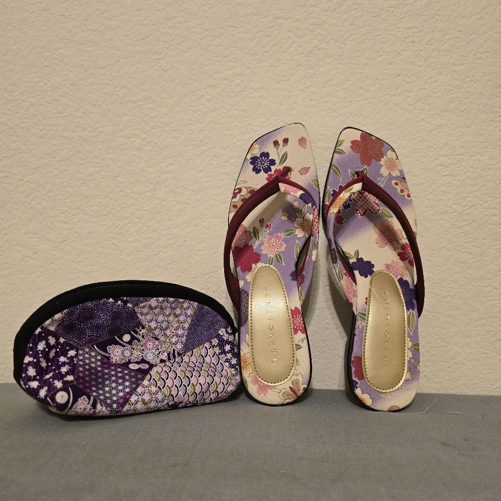 Floral Kimono Wedge Sandals